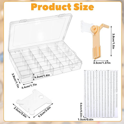 Prasacco Embroidery Floss Organizer 150 Bobbins 36 Compartment Storage Box - Image 2