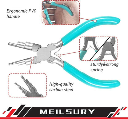 3-Piece jewelry pliers set includes a 6-in-1 bail making looping pliers - Image 2