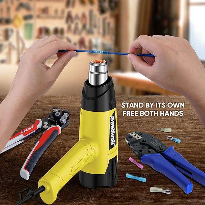 ROMECH 1500W Heavy Duty Heat Gun, Variable Temperature Control Hot Air Gun Kit - Image 6