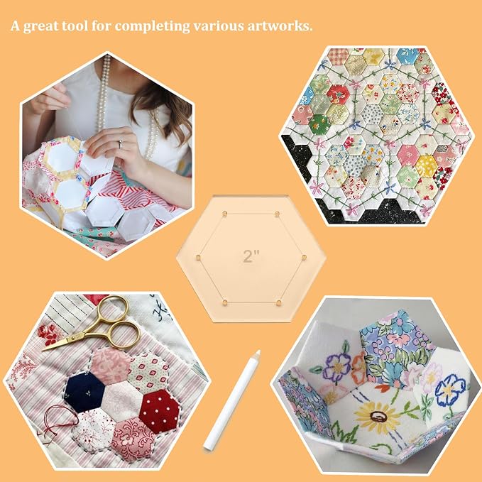 7 Pieces Hexagon Quilting Template - Image 6