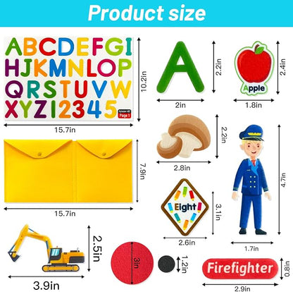 PENGFULL 5 Felt Learning Pieces Set, Alphabet Letters Fruits and Vegetables - Image 4