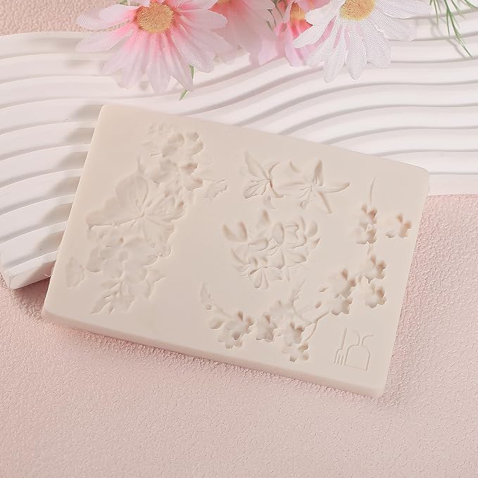 1 Pcs 3D Embossed Flower Fondant Mold, Exquisite Butterfly Lily Chocolate - Image 3