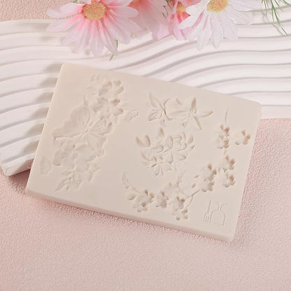1 Pcs 3D Embossed Flower Fondant Mold, Exquisite Butterfly Lily Chocolate - Image 3