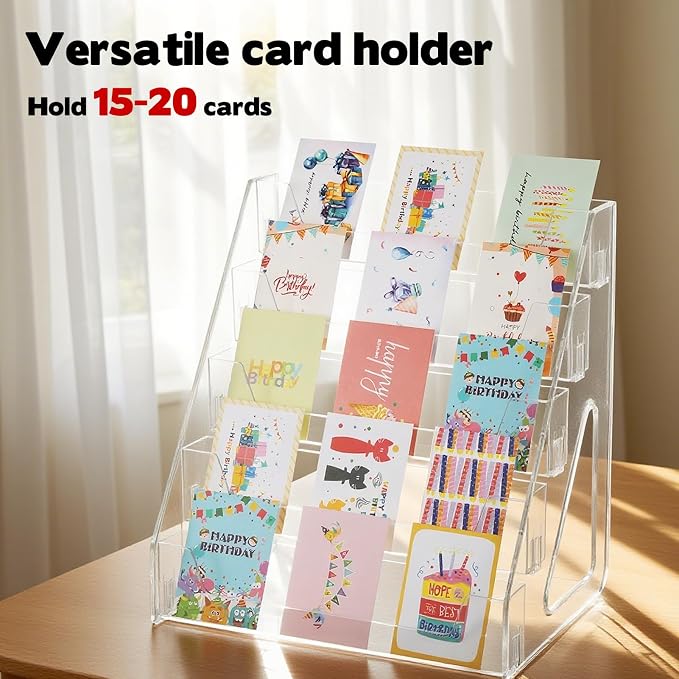 5 Tier Acrylic Card Display Stand, Sports Cards, Greeting Card, Stickers & - Image 4