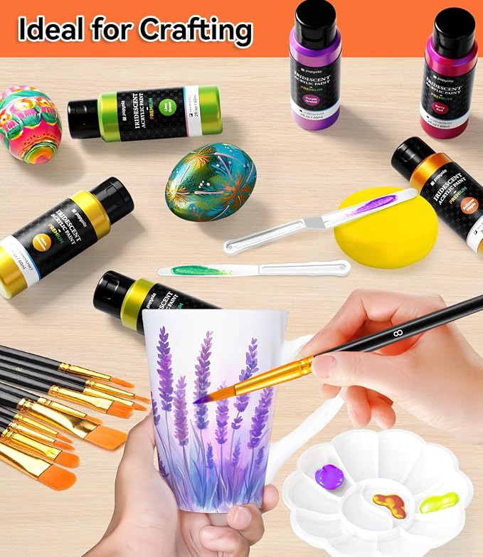 40 PCS Iridescent Acrylic Paint Set - Image 6