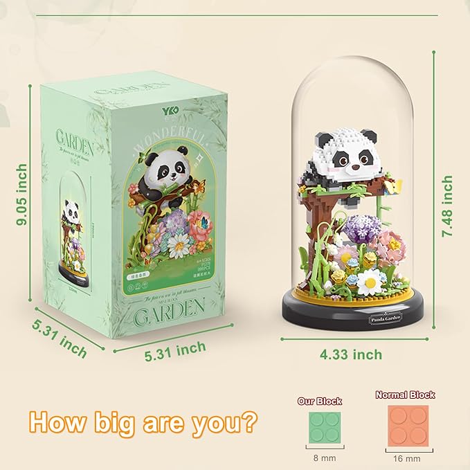 Panda Flower Building Set for Adult Plant Friend Set Bonsai Tree Party Favors - Image 4