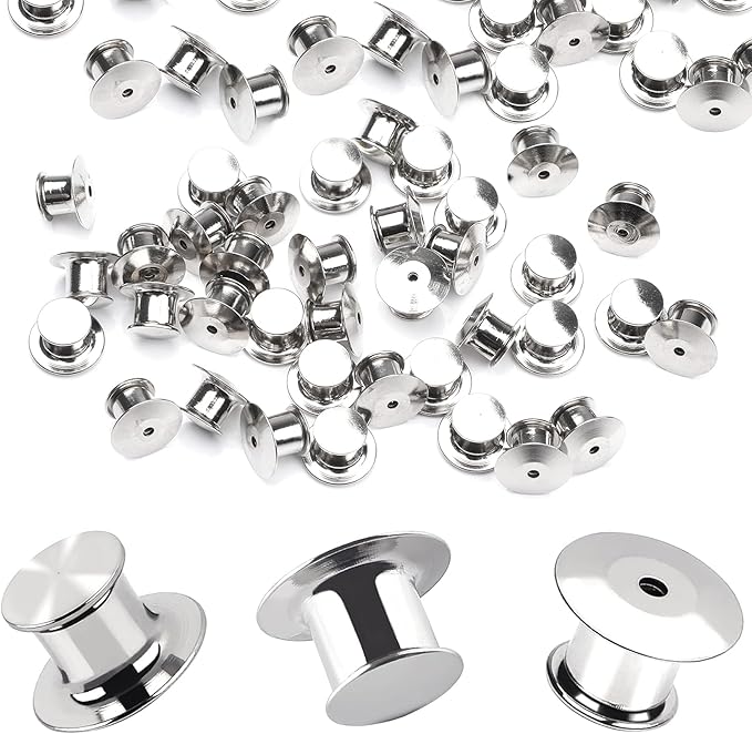 30 Pieces Metal Pin Backs Locking Pin Keepers Locking Clasp by DECYOOL