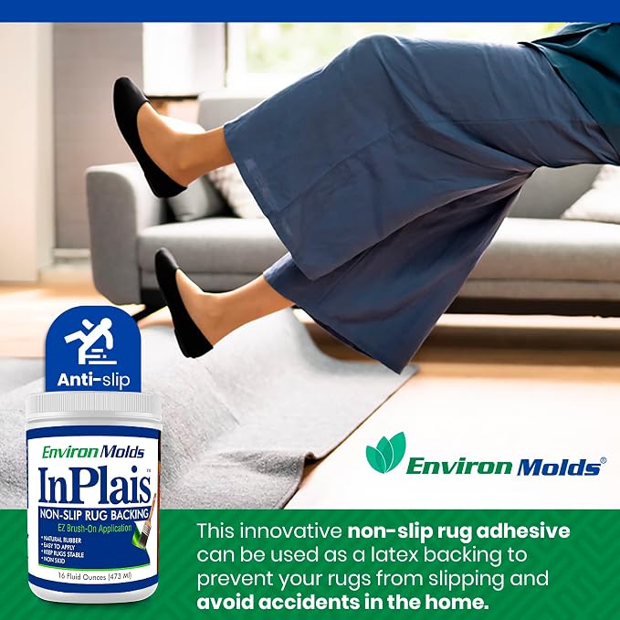 InPlais Non-Slip Area Rug Backing 1-Gallon Fabric & Floor Safe Latex Layer | - Image 3