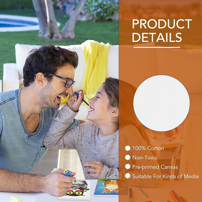 ESRICH Mini Stretched Canvas 20Pack 2.4x2.4inch, 2/5''Profile Art Primed - Image 3
