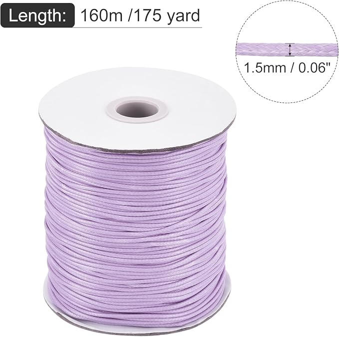 MECCANIXITY Waxed Cord 1.5mm Waxed Polyester Cord 175 Yard Wax String - Image 2