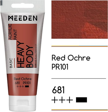 MEEDEN Acrylic Paint Red Ochre: Bundled - 100ml/3.38oz x 2 Bulk Heavy Body - Image 2