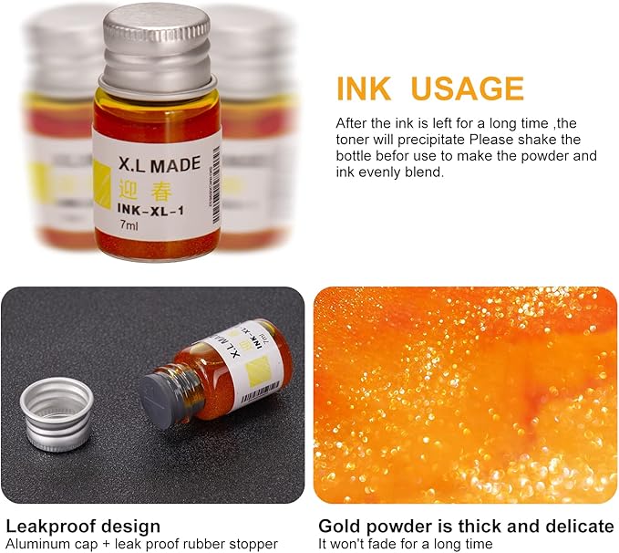 AOMAYLL Drawing Inks, Calligraphy Inks, 12 Colorful Dip Pen Ink Set - Image 4