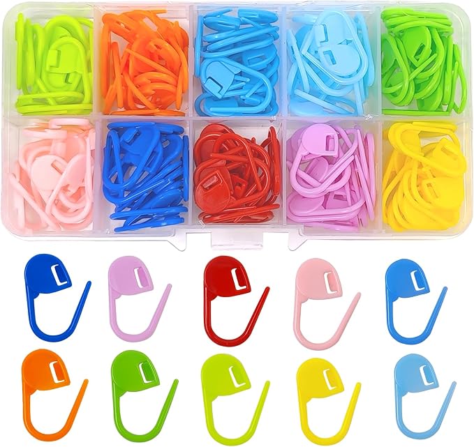 150 PCS Locking Stitch Markers for Knitting, Colorful Plastic Crochet Clips and by Unknown