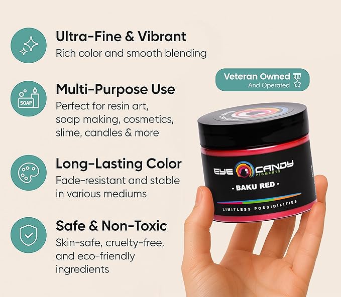 Eye Candy Pigments Premium Red Mica Powder - Image 4