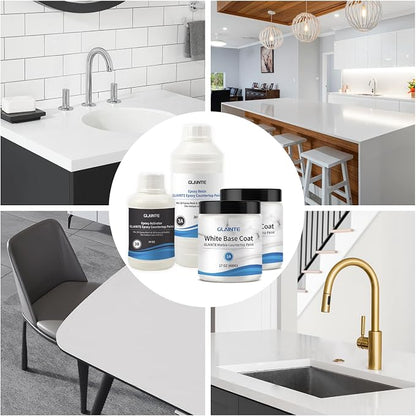 GLAINTE Bright White Marble Countertop Paint Kit Epoxy Countertop Refinishing - Image 6