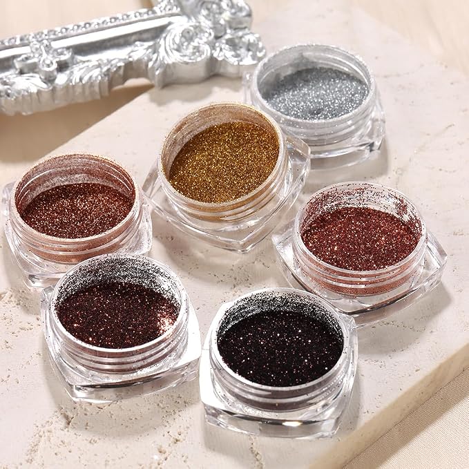 Chrome Nail Powder Metallic Mirror Effect Pigment Dust, Champagne Golden Ultra - Image 7