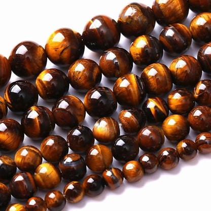 8MM Natural Iron Yellow Tiger Eye Stone Energy Healing Beads Round Loose Beads - Image 2