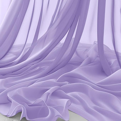 Horbaunal Lavender Chiffon Fabric by The Yard, 10 Yard Continuous Sheer Fabric by Horbaunal