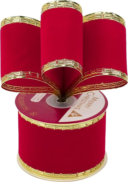 MEEDEE Red Velvet Ribbon 2.5 Inch - Image 7