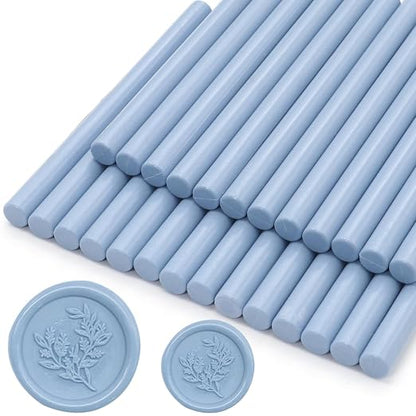 Dusty Blue Wax Seal Sticks 26pcs, Andotopee Glue Gun Wax Seal Sticks by Andotopee