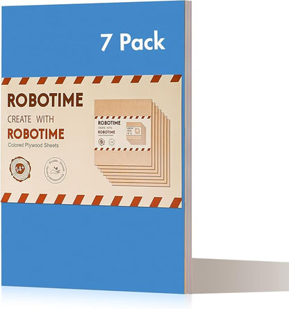 ROBOTIME 7-Pack Double-Sided Colored Basswood Sheets 1/8" by ROBOTIMEBuildingThingstoLife