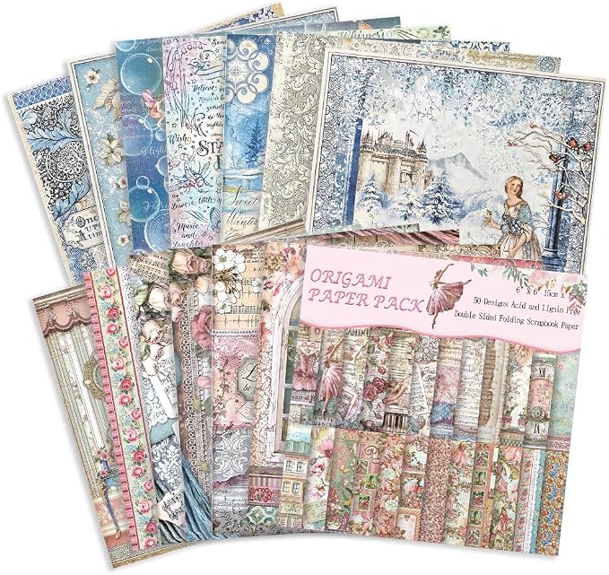 Origami Paper Kit 50 Sheets 70GSM 6 Inch Square Double Sided Color 50 Vivid - Image 3