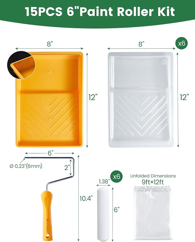 voomey 15 Pcs 6 Inch Paint Roller Kit - Image 6