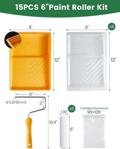 voomey 15 Pcs 6 Inch Paint Roller Kit - Image 6