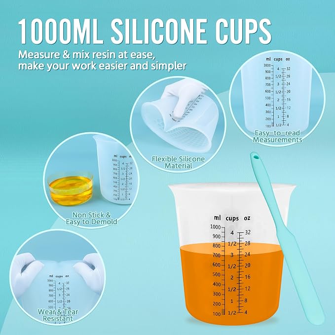 Silicone Resin Mixing 1L Measuring Cup Set - Image 3