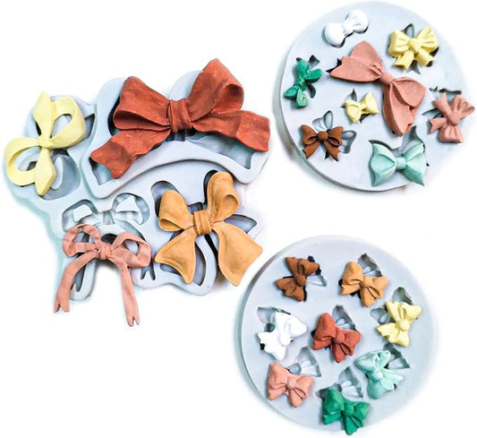 3PCS Bow Silicone Molds, Cute Bow Chocolate Molds Fondant Molds, Handmade Candy by Wehous