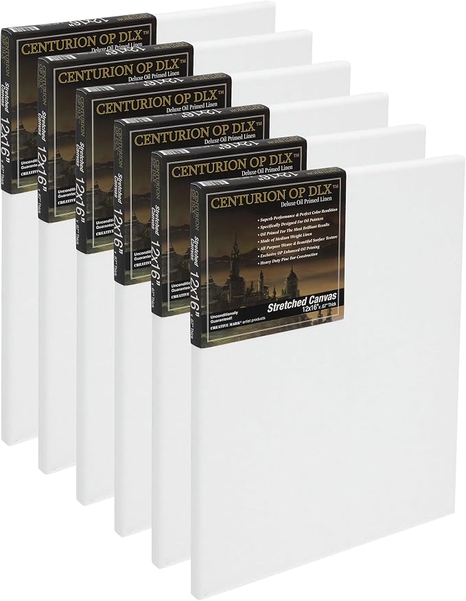 Centurion Deluxe Professional Oil Primed Linen Stretched Canvas, 11oz Linen by Centurion