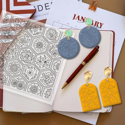 CHGCRAFT Flowers Boom Silicone Texture Stamp Clay Modeling Pattern Pad Texture - Image 4