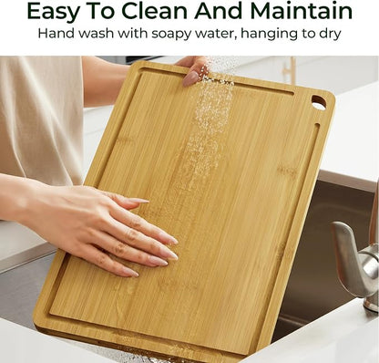 Chopping Board 2-Pcs Natural Bamboo Cutting Board - Image 7