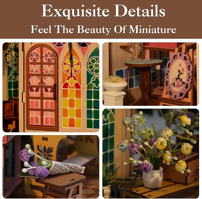 Book Nook Kits for Adults, Miniature House 3D Puzzle Kit for Teens, DIY Crafts - Image 5