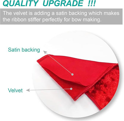 Red Velvet Ribbon 2.5 Inch x 10 Yards - Image 2