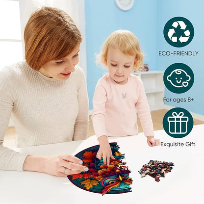 Wooden Puzzles for Adults, Colorful Owl Puzzles 500 Pieces, Unique Shaped - Image 4