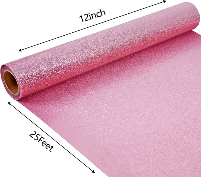 FUNKAKA Glitter Pink HTV Heat Transfer Vinyl Rolls - Image 2