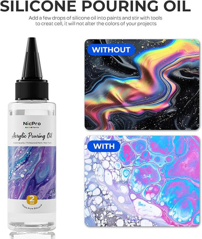 Nicpro 20 Colors Iridescent Metallic Acrylic Pour Paint Supplies Kit, 8.45oz - Image 4