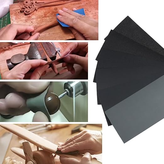 60 Pcs 9x3.6 Inch 8 Grit Mixed Packing Wet and Dry Sandpaper Sheets, - Image 6