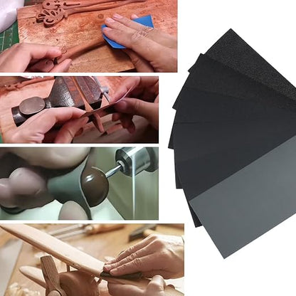 60 Pcs 9x3.6 Inch 8 Grit Mixed Packing Wet and Dry Sandpaper Sheets, - Image 6