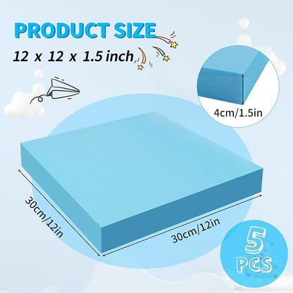LuckyFoam Blue 5 Pack 12x12x1.5 inch Foam Sheets 1.5 Inch Thick Polystyrene - Image 3
