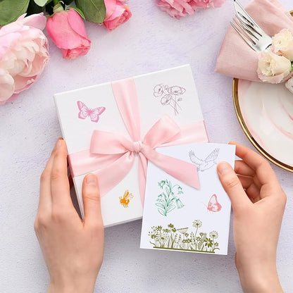 Whaline 5 Sheets Wildflower Clear Stamps Floral Leaves Butterfly Silicone - Image 4