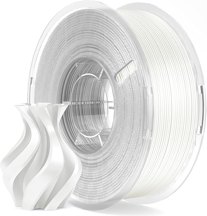 ELEGOO Silk PLA Filament 1.75mm White 1KG, 3D Printer Filament Dimensional by ELEGOO