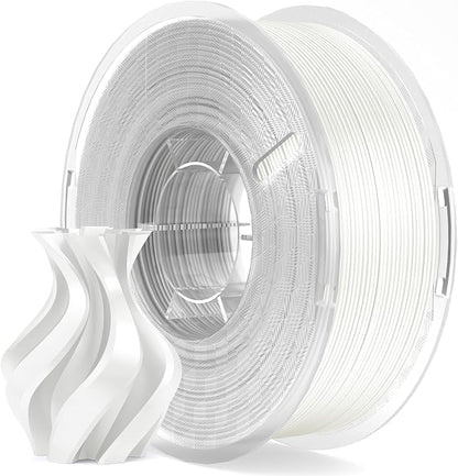 ELEGOO Silk PLA Filament 1.75mm White 1KG, 3D Printer Filament Dimensional by ELEGOO