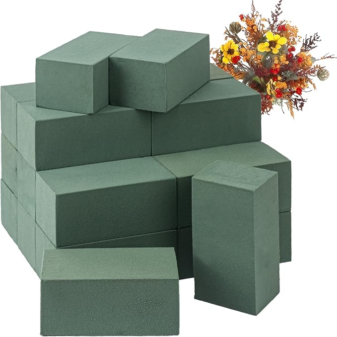 IHDYPPEW 20 PCS Green Floral Foam Blocks, Dry and Wet Florist Foam by IHDYPPEW