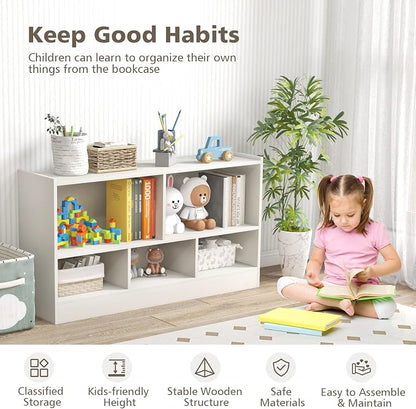 Toy Storage Organizer, 2-Tier Kids Bookshelf, 5 Cube Kids' Bookcases, Cabinets - Image 6