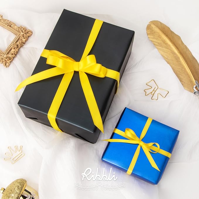 Ribbli Maize Yellow Satin Ribbon Double Faced Satin 1/2 Inch x Continuous 100 - Image 3
