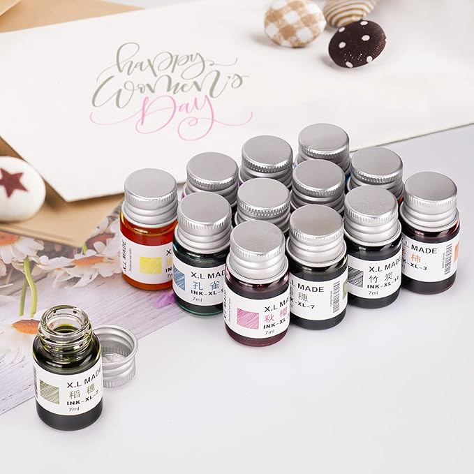 AOMAYLL Drawing Inks, Calligraphy Inks, 12 Colorful Dip Pen Ink Set - Image 3