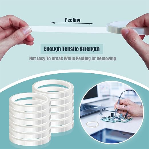 12 Rolls 10mm x33m Clear Heat Tape, Transparent High Temperature Heat Resistant - Image 5