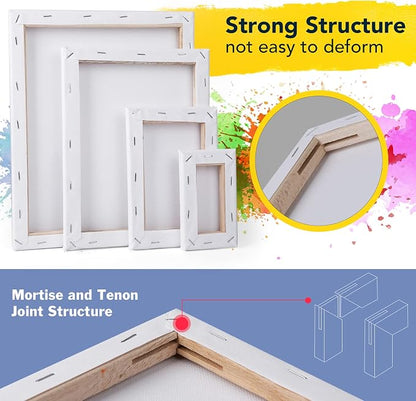 Stretched Canvases for Painting, Acid-Free Wood Frame Blank Canvas, Art Canvas - Image 2